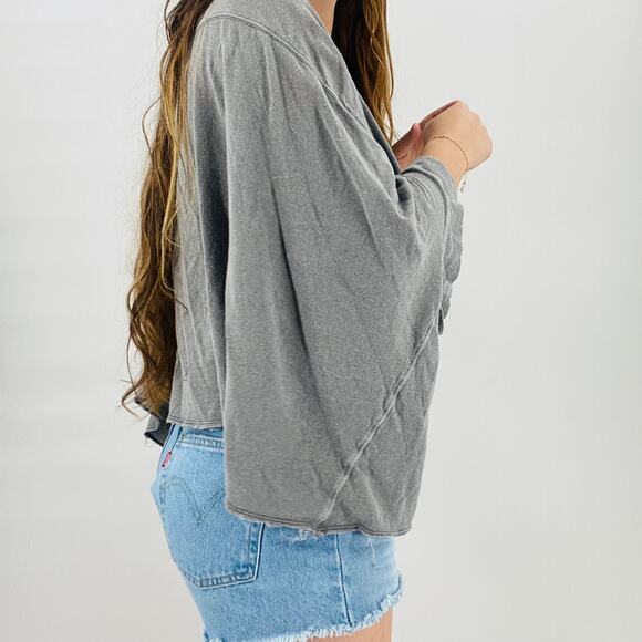 Free People gray distressed batwing oversized tee - Picture 6 of 8